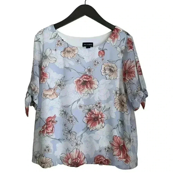 I.N. Studio Floral Shirt - Size Large - Summer Blouse - IN Studio - Picture 1 of 6